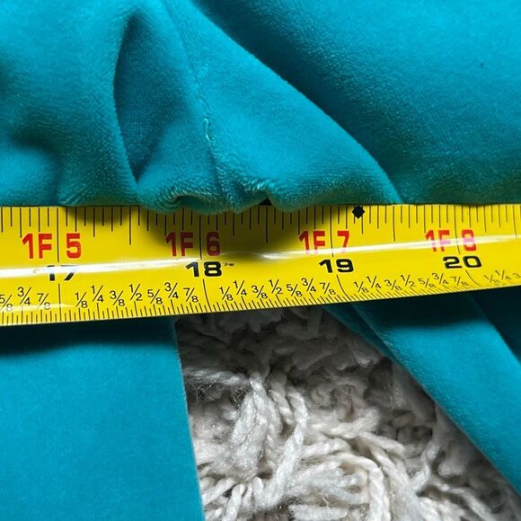Lilly Pulitzer Jacket Women M Teal Velour Full Zip Puff Sleeve W Pockets - Picture 4 of 12